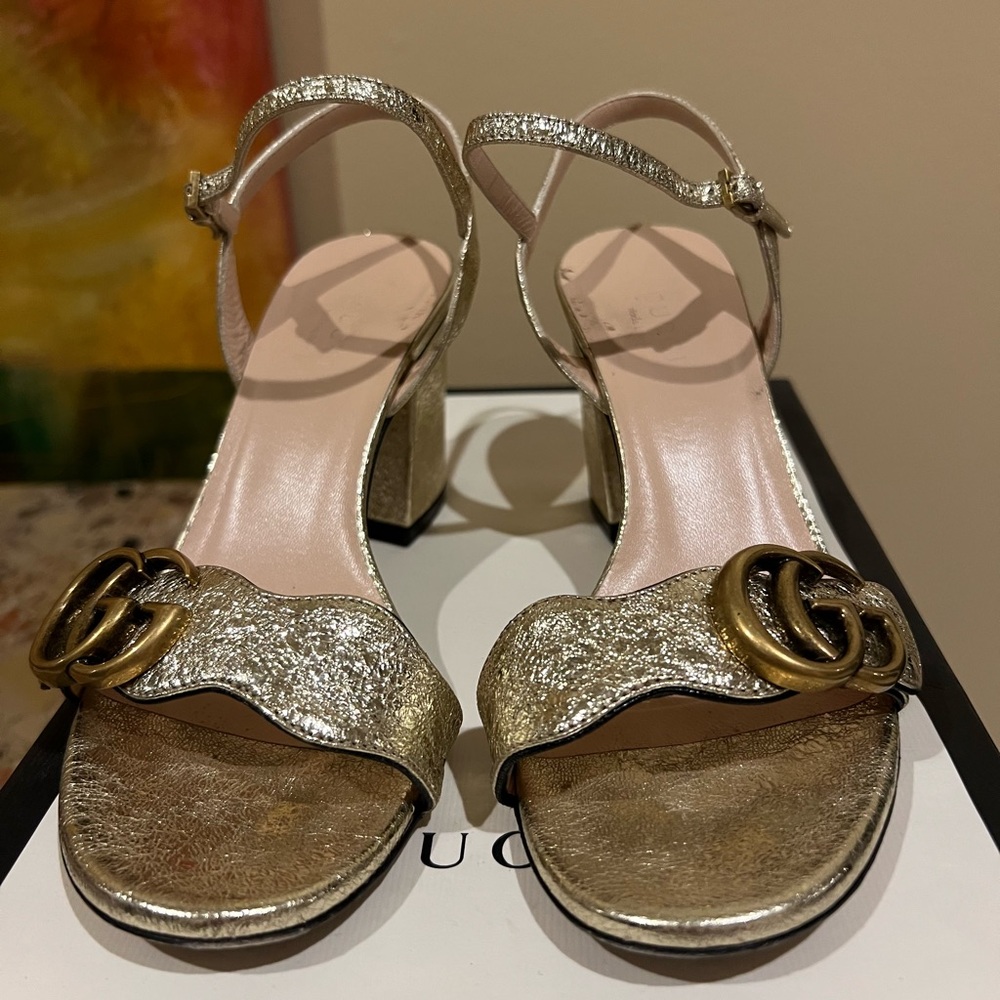 Gucci Women's Metallic Gold Heels